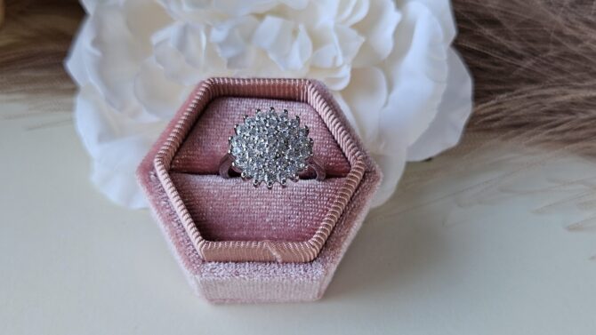 Jasmine Floral Ring - Silver-Plated with Cubic Zirconia - Image 2